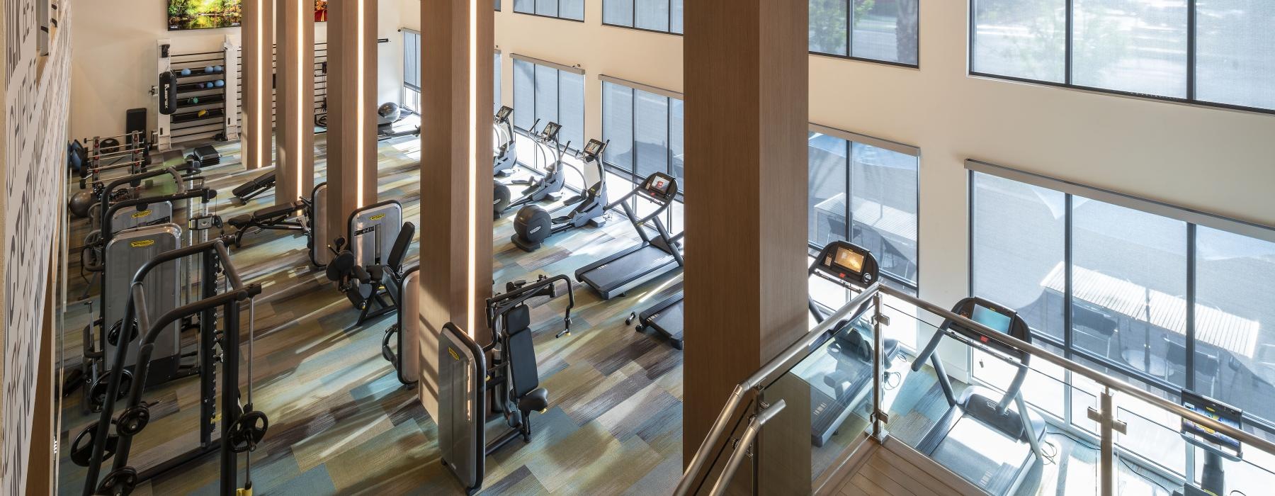 fitness center view from second floor