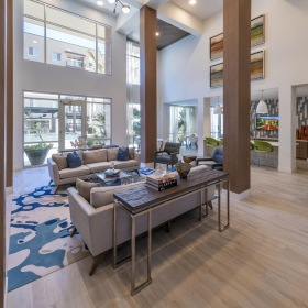 Everything within reach bright lobby with seating areas throughout